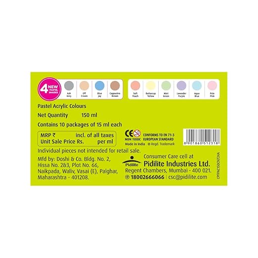 Fevicryl Acrylic Colors Pastel Kit